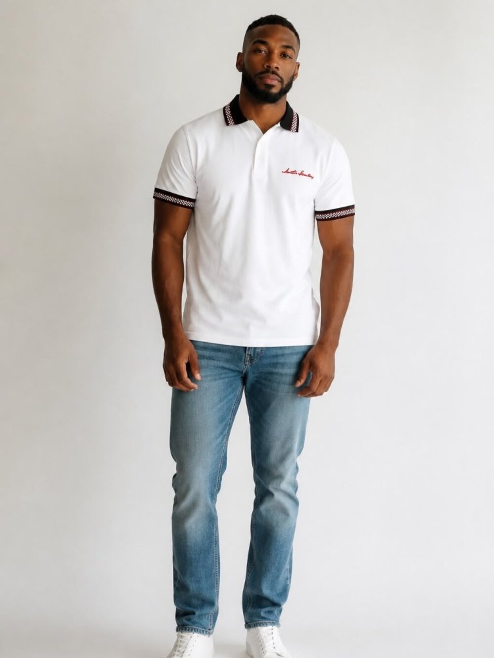 NWT Austin Healey Jerzees Polo Shirt XL White Embroidered 100% Cotton
